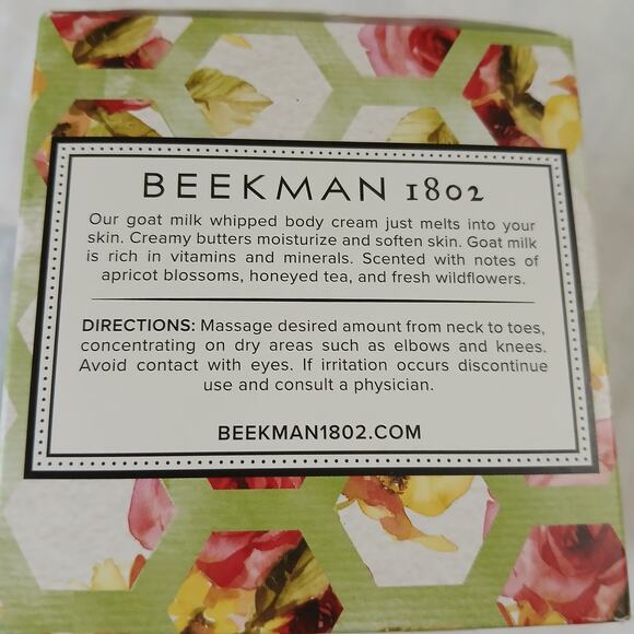 Beekman 1802 APRICOT & HONEY TEA 8 oz whipped body cream pure goat milk NIB - Picture 5 of 6